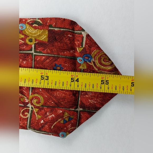 Ermenegildo Zegna 100% Silk Neck Tie Mens Size 55.5"x4" Red Pattern Windowpane - Picture 2 of 6